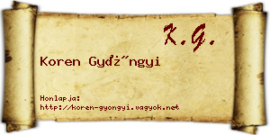 Koren Gyöngyi névjegykártya